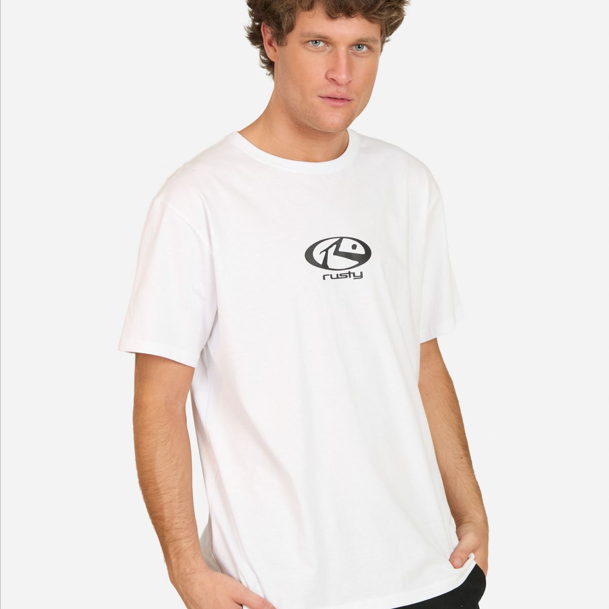 RUSTY - Polera MC Daga Blanco Hombre Rusty