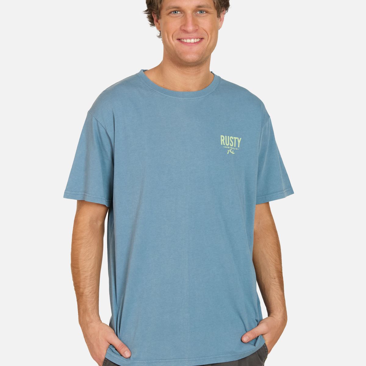 RUSTY - Polera MC Firn Azul Hombre Rusty