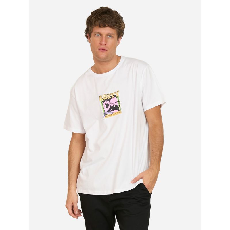 RUSTY - Polera MC Crest Blanco Hombre Rusty