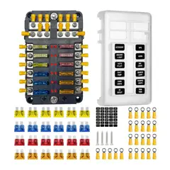 GENERICO - Bloque De Fusibles De 12 Vías Ato/atc Con Indicador Led