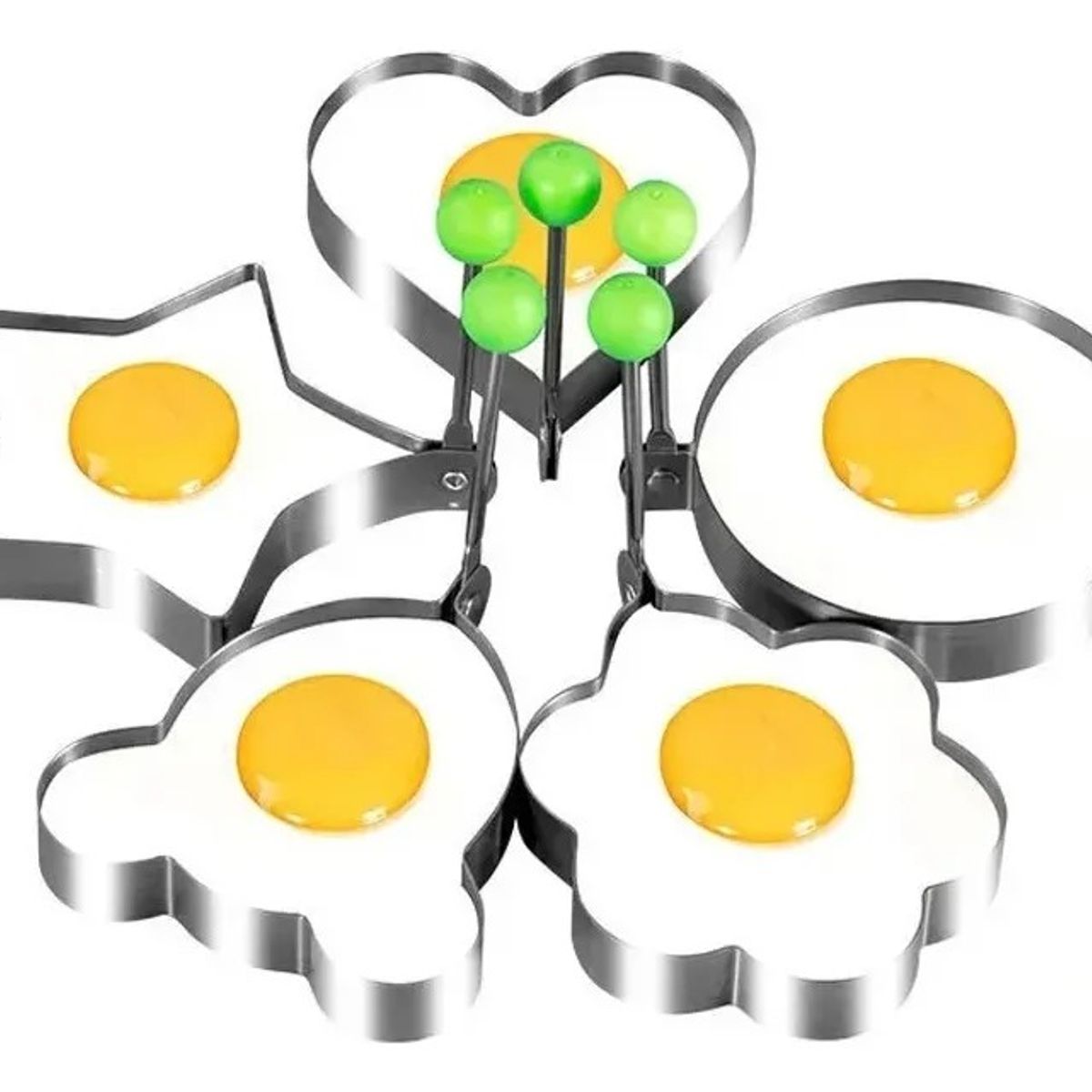 GENERICO - Pack X5 Diseños Moldes Para Hacer Huevos Fritos Cocina