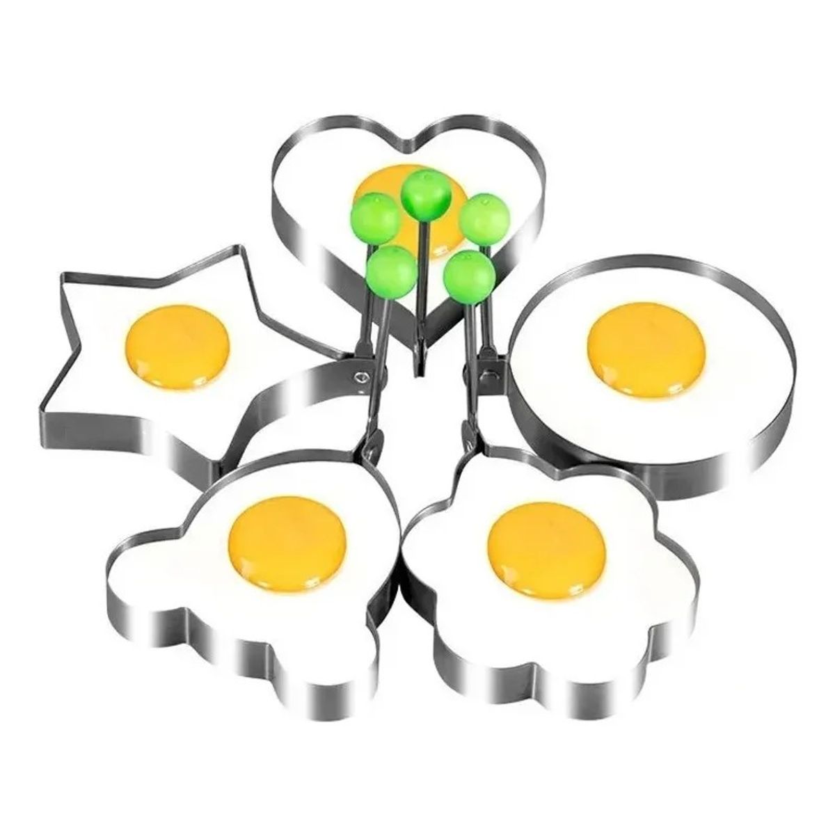 GENERICO - Pack X5 Diseños Moldes Para Hacer Huevos Fritos Cocina