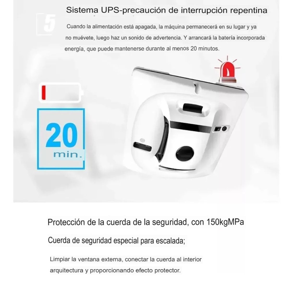 MOVI - ROBOT LIMPIADOR DE VIDRIOS ANTI CAIDA