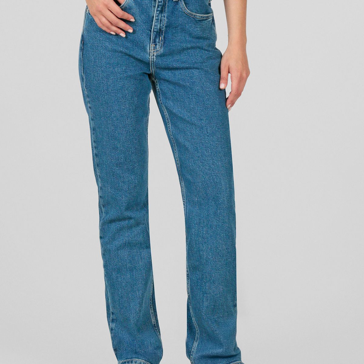KARL LAGERFELD - Jeans straight de talle alto