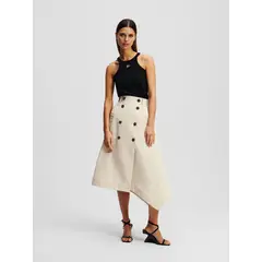 KARL LAGERFELD - Falda trench de sarga de algodón