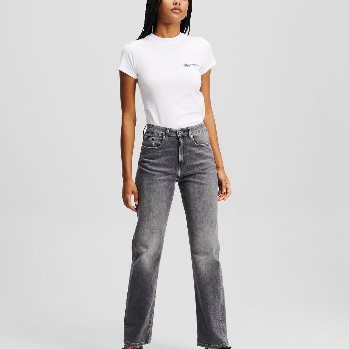 KARL LAGERFELD - Jeans rectos de talle alto