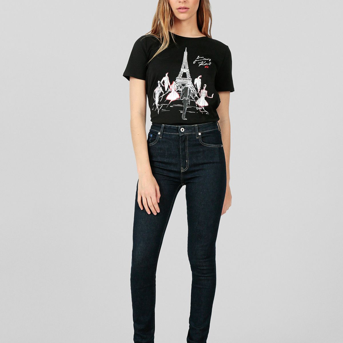 KARL LAGERFELD - Jeans skinny de talle alto