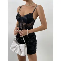 GARSIL - Vestido Ajustado Para Mujer Con Encaje y Varillas De Tirantes