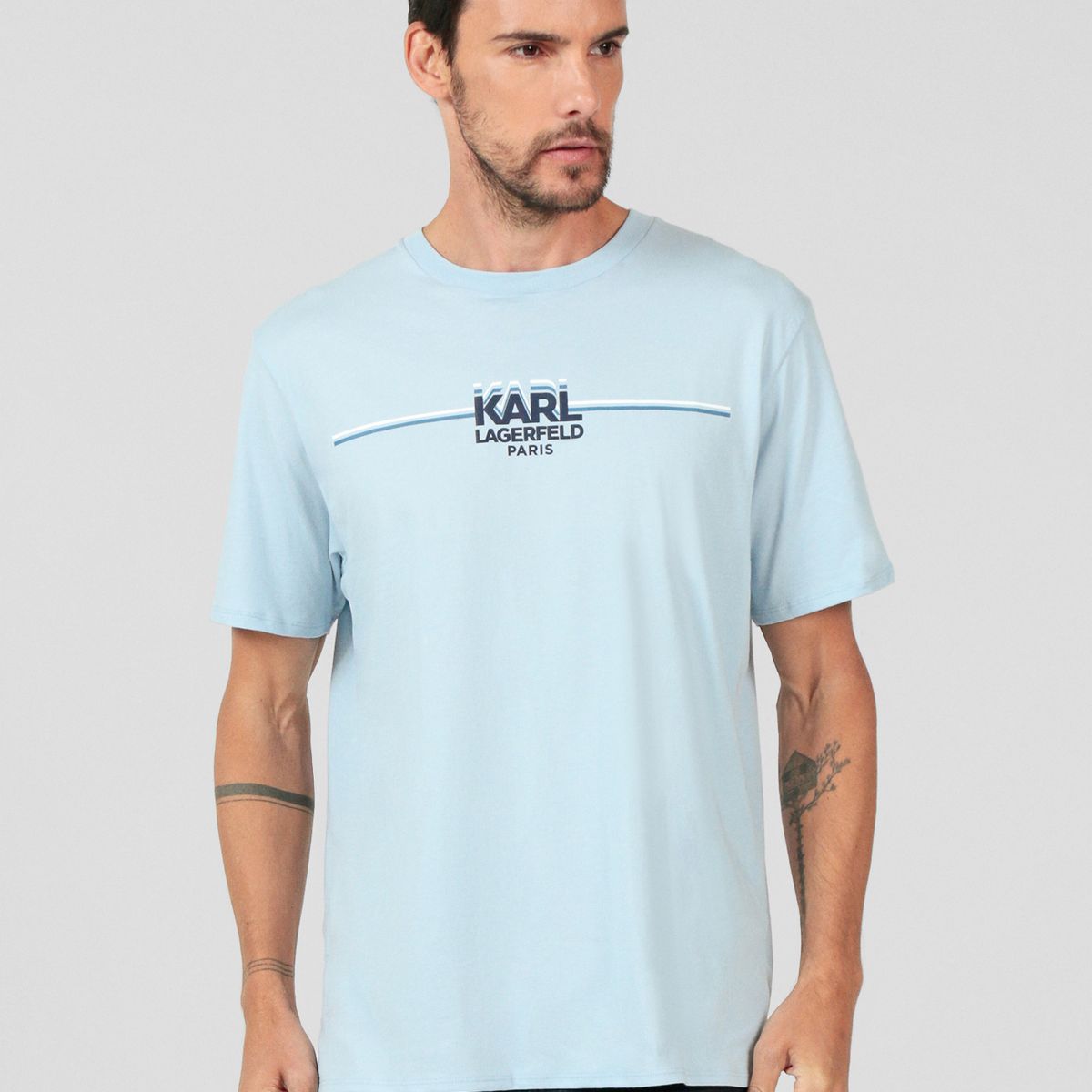 KARL LAGERFELD - Polera con franjas estilo racing