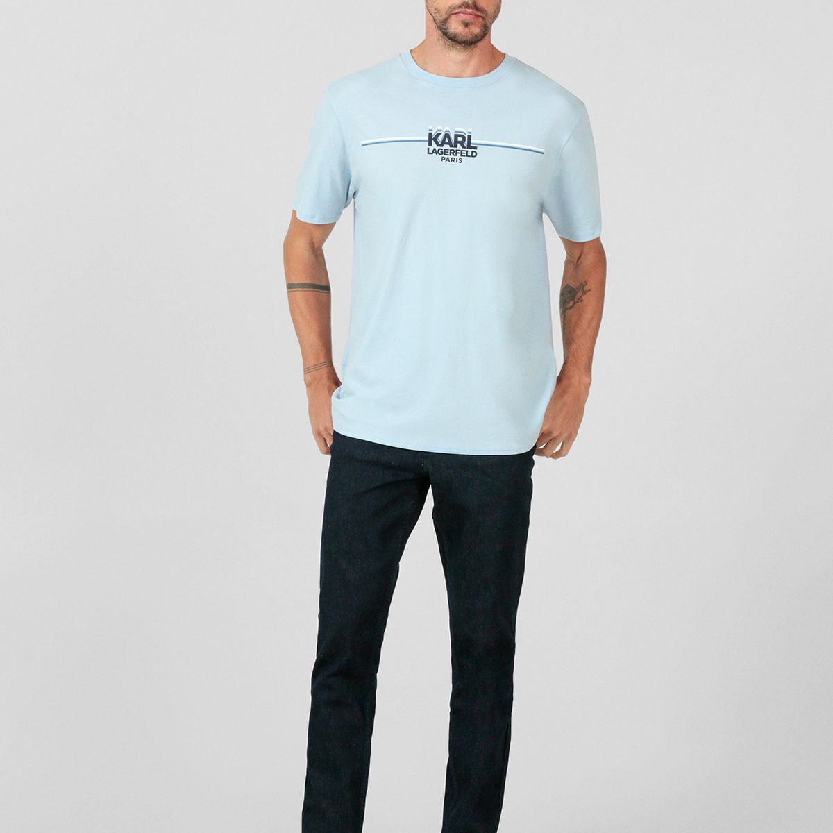 KARL LAGERFELD - Polera con franjas estilo racing