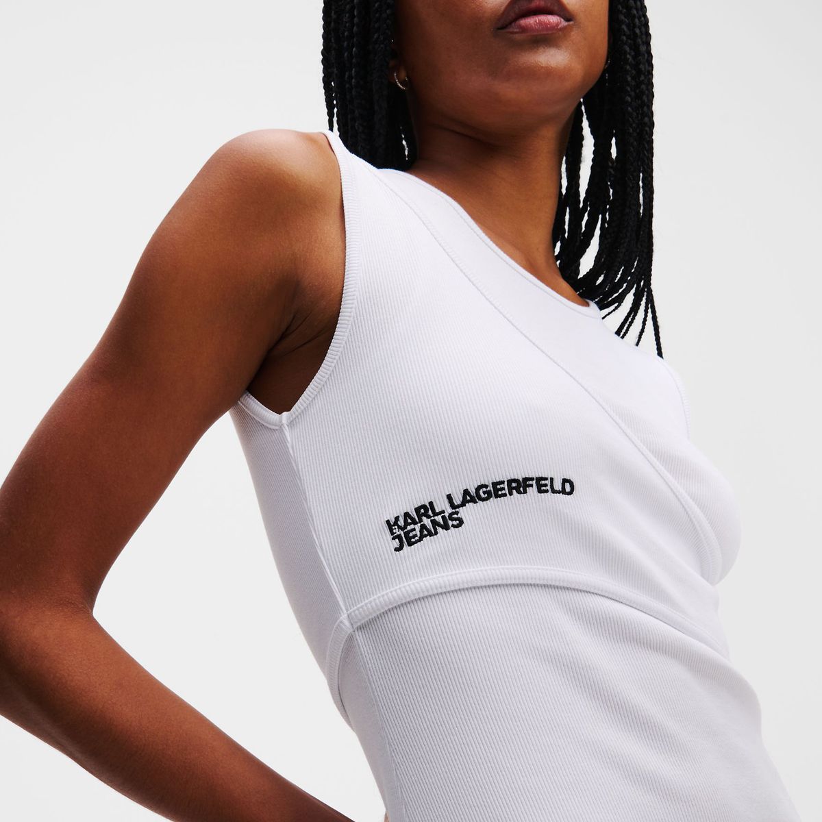 KARL LAGERFELD - Vestido acanalado sin mangas