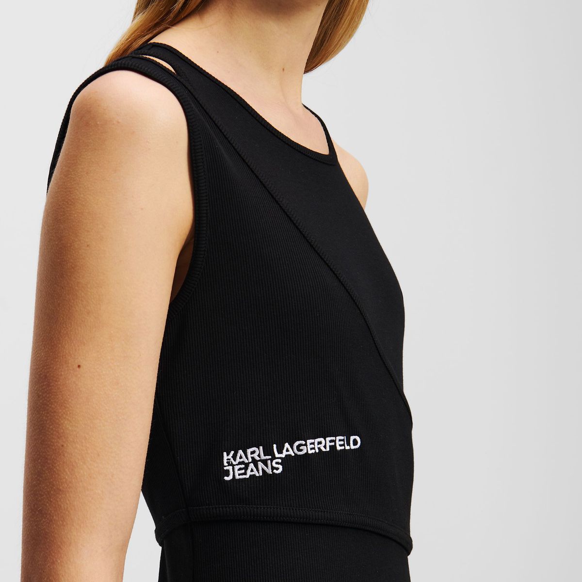 KARL LAGERFELD - Vestido acanalado sin mangas