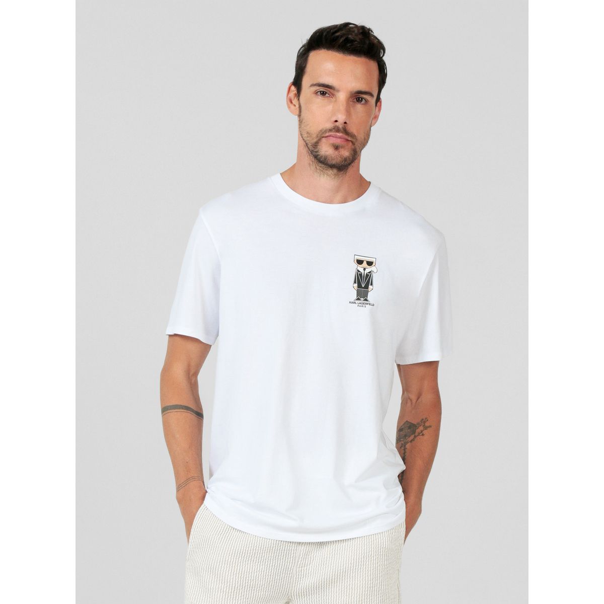 KARL LAGERFELD - Polera con pequeño estampado de Karl