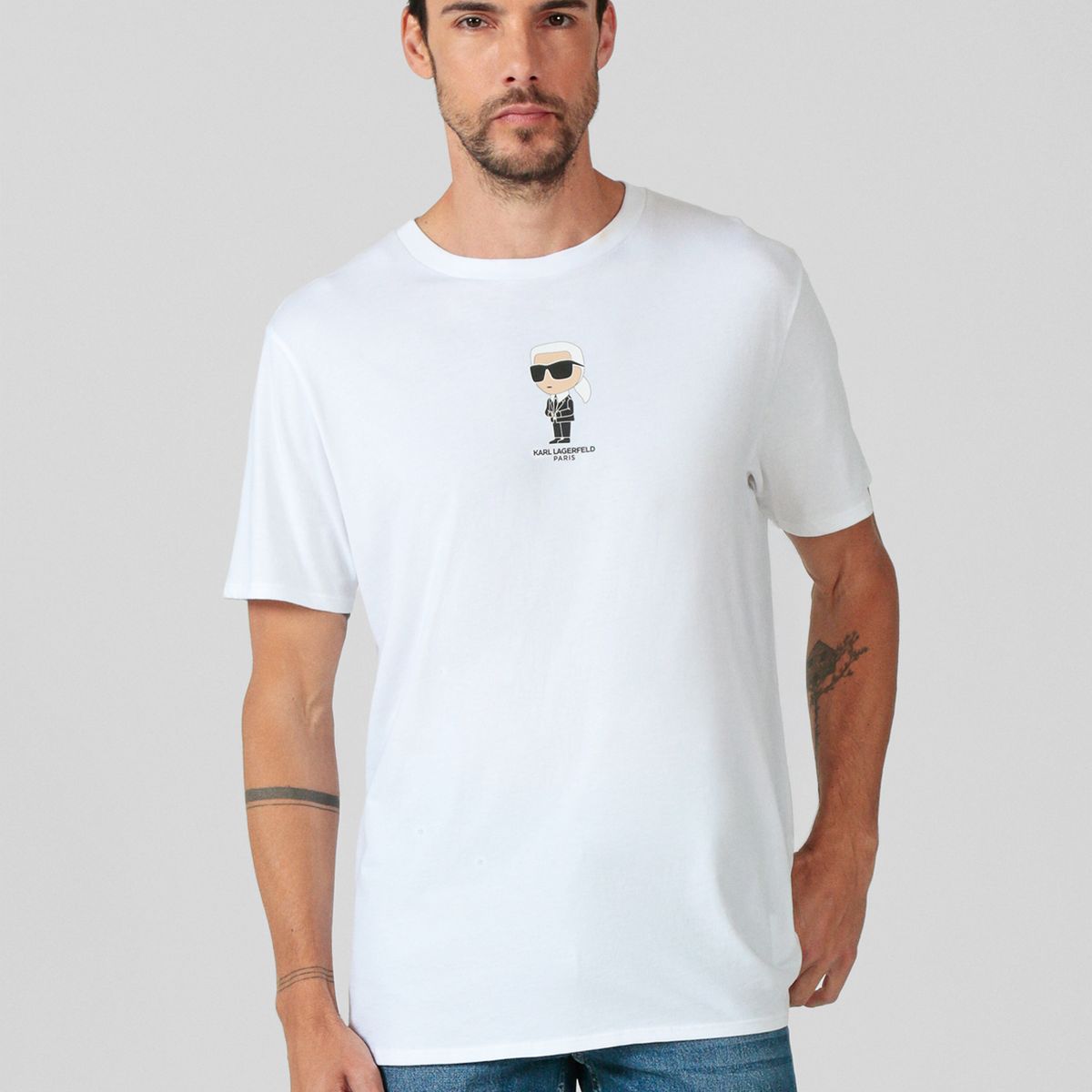 KARL LAGERFELD - Polera con estampado gráfico afelpado de Karl
