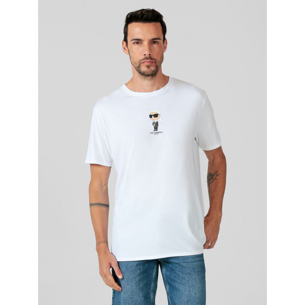 KARL LAGERFELD - Polera con estampado gráfico afelpado de Karl