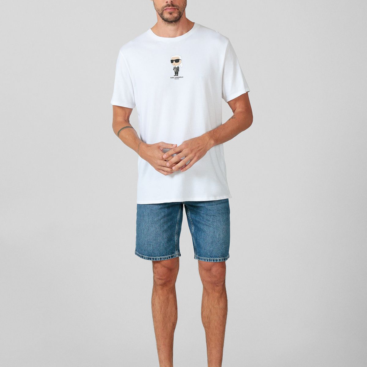 KARL LAGERFELD - Polera con estampado gráfico afelpado de Karl