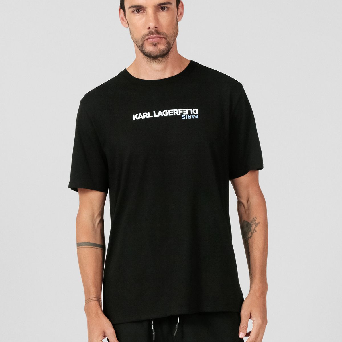 KARL LAGERFELD - Polera con logo invertido