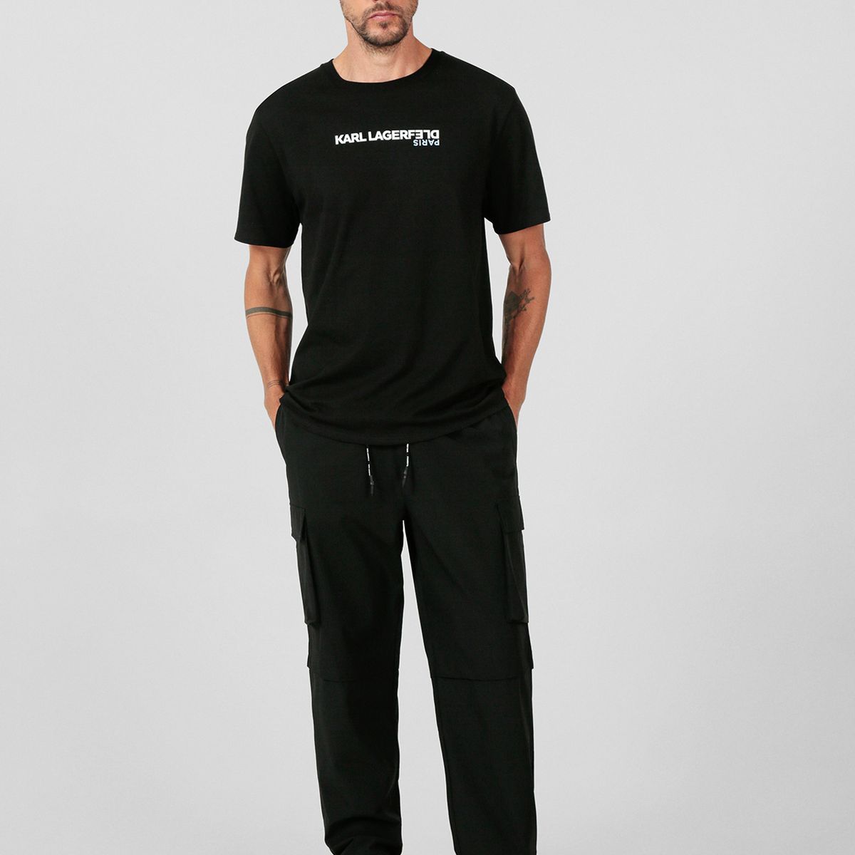 KARL LAGERFELD - Polera con logo invertido