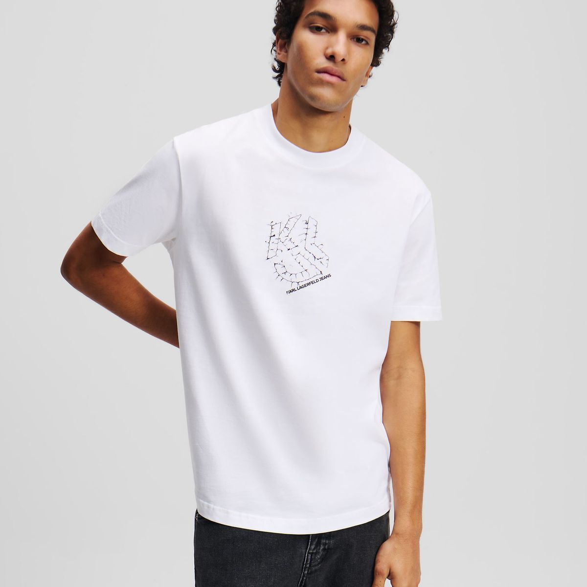 KARL LAGERFELD - Polera regular con monograma