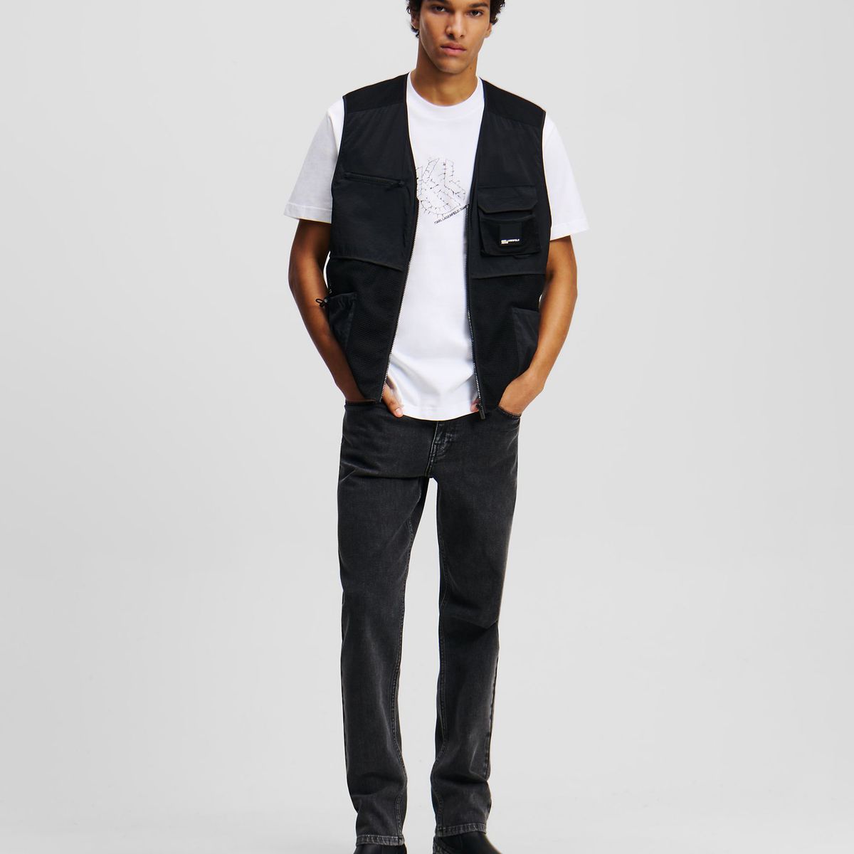 KARL LAGERFELD - Polera regular con monograma