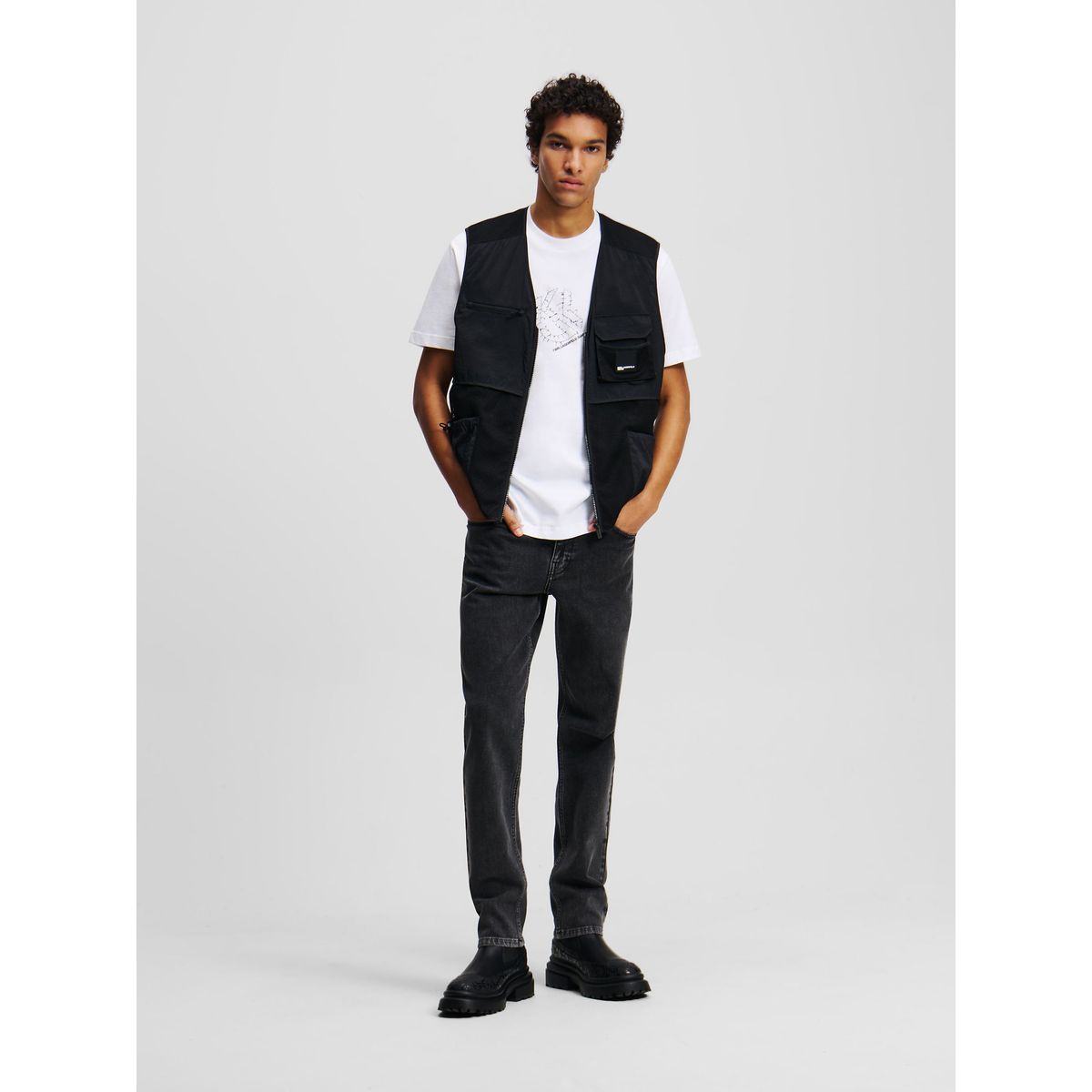 KARL LAGERFELD - Polera regular con monograma