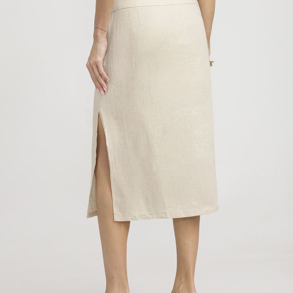 CANADIENNE - Falda Mujer Andrea Lino Beige