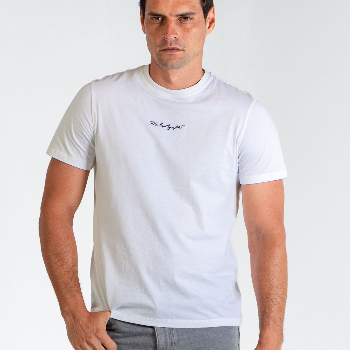 KARL LAGERFELD - Polera essential con firma bordada