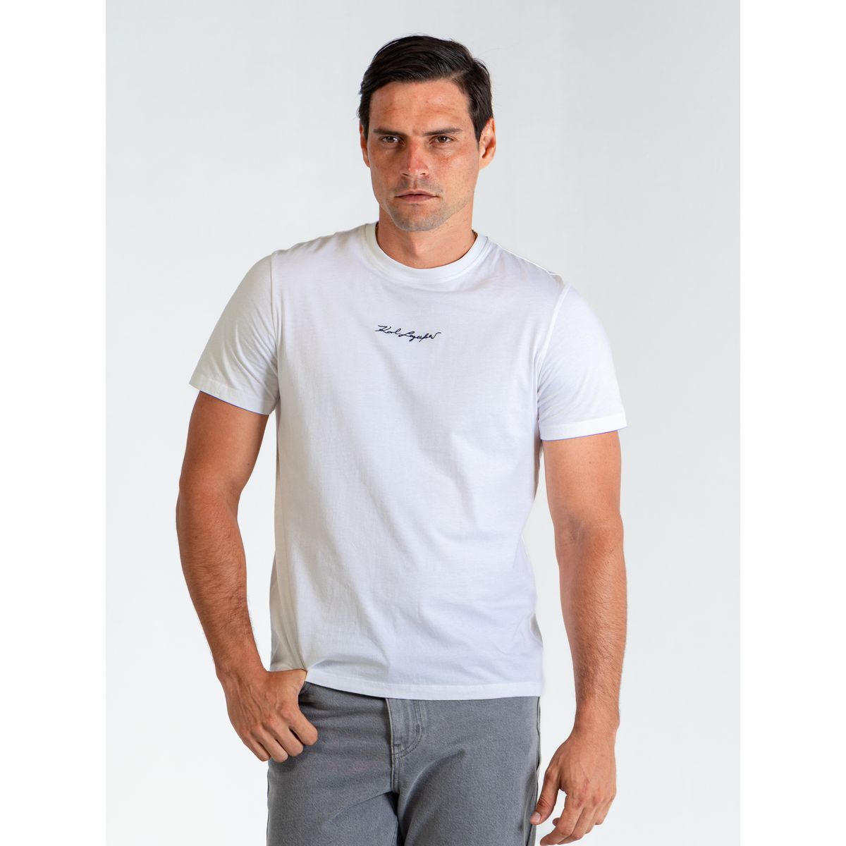 KARL LAGERFELD - Polera essential con firma bordada