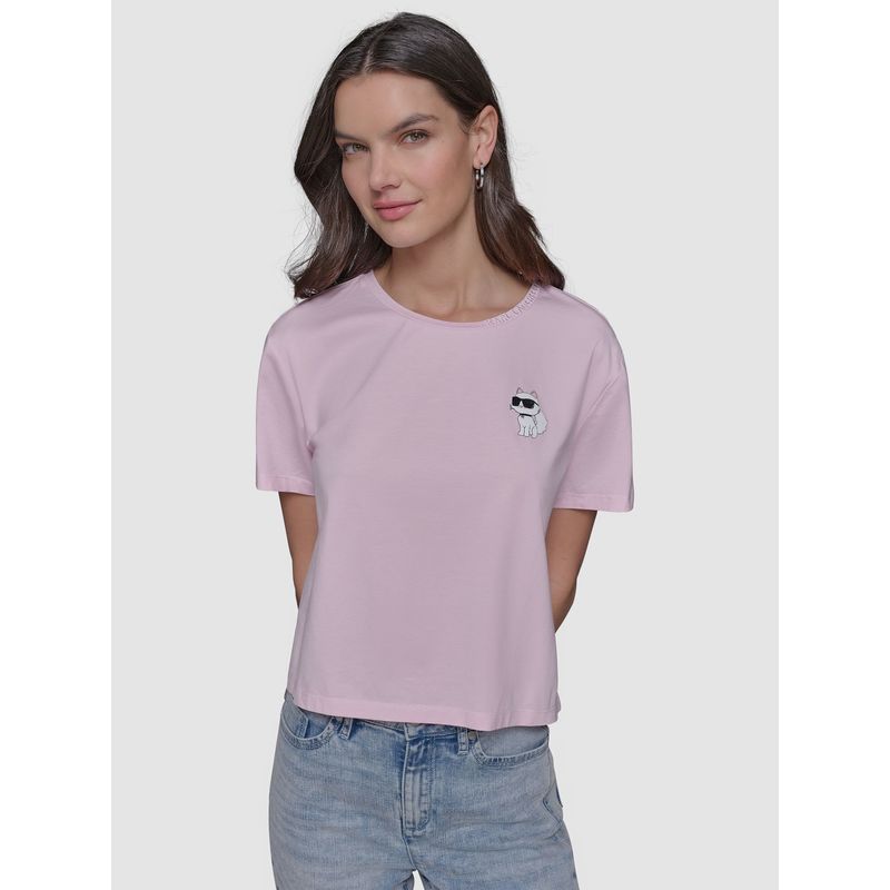 KARL LAGERFELD - Polera con pequeño estampado de Choupette