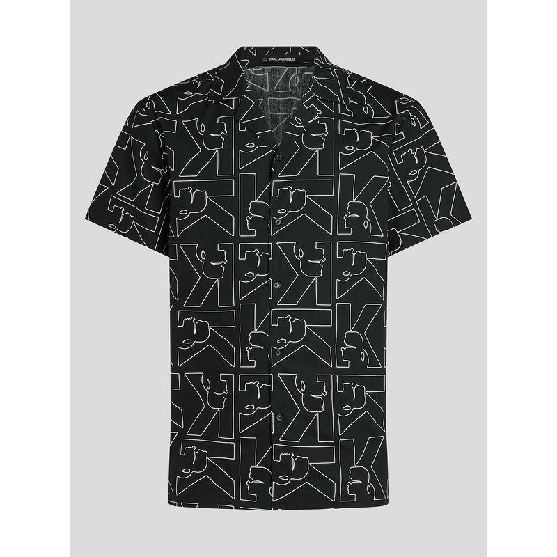 KARL LAGERFELD - Camisa de algodón con estampado