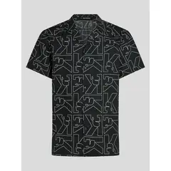 KARL LAGERFELD - Camisa de algodón con estampado
