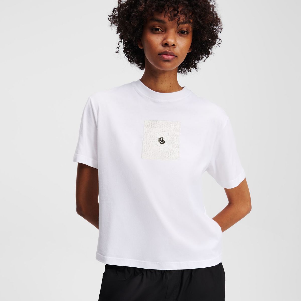 KARL LAGERFELD - Polera regular con monograma