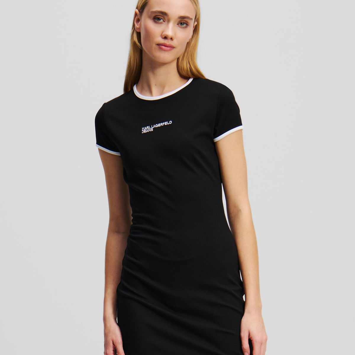 KARL LAGERFELD - Vestido tipo polera slim con logo