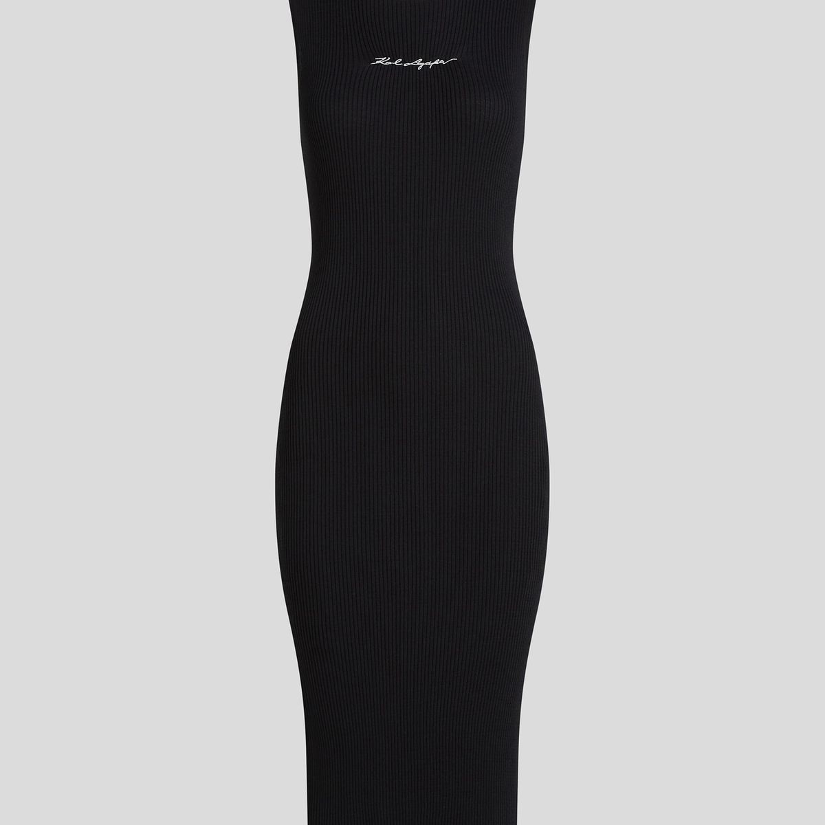 KARL LAGERFELD - Vestido de punto con firma bordada