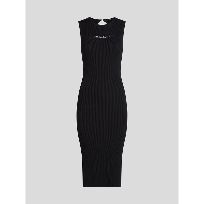 KARL LAGERFELD - Vestido de punto con firma bordada