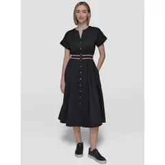 KARL LAGERFELD - Vestido de popelina con detalle de cintura