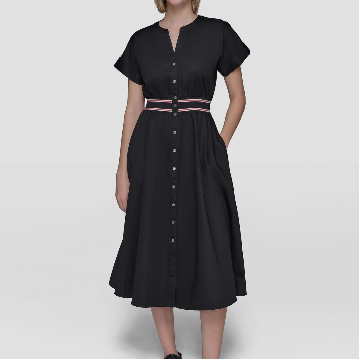 KARL LAGERFELD - Vestido de popelina con detalle de cintura
