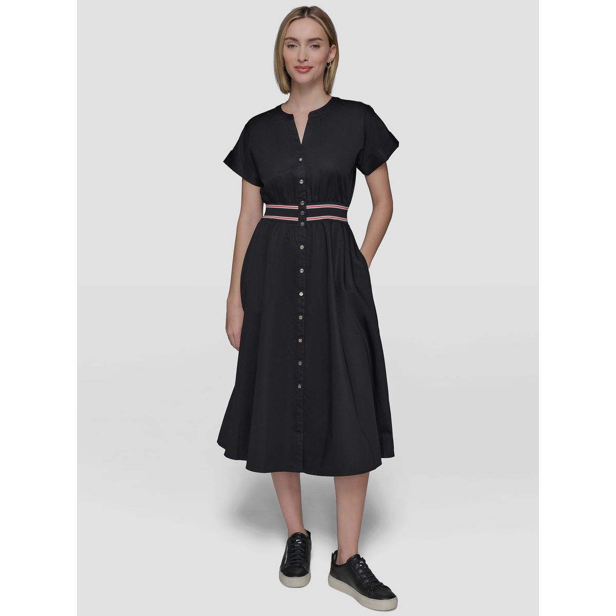 KARL LAGERFELD - Vestido de popelina con detalle de cintura