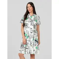 KARL LAGERFELD - Vestido tipo camisa con estampado