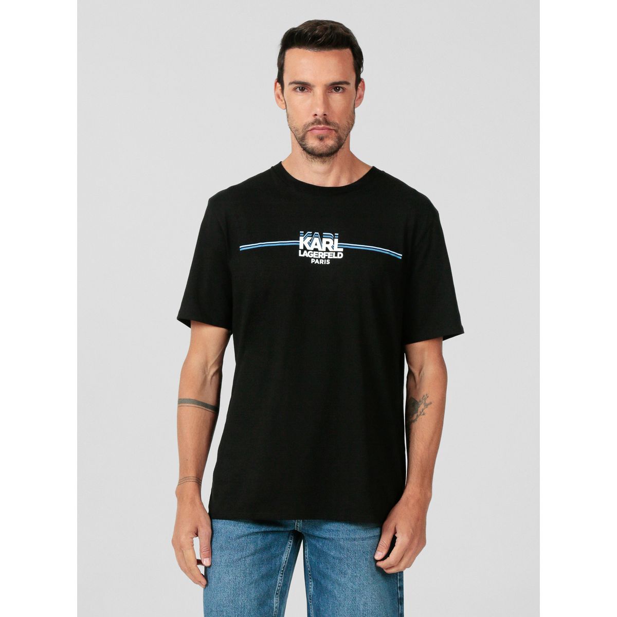 KARL LAGERFELD - Polera con franjas estilo racing