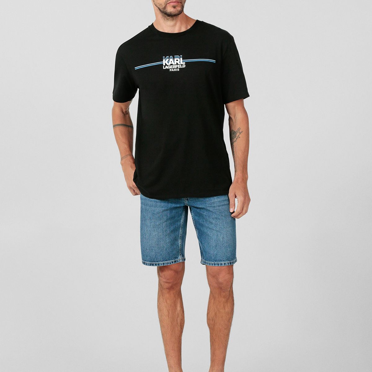 KARL LAGERFELD - Polera con franjas estilo racing