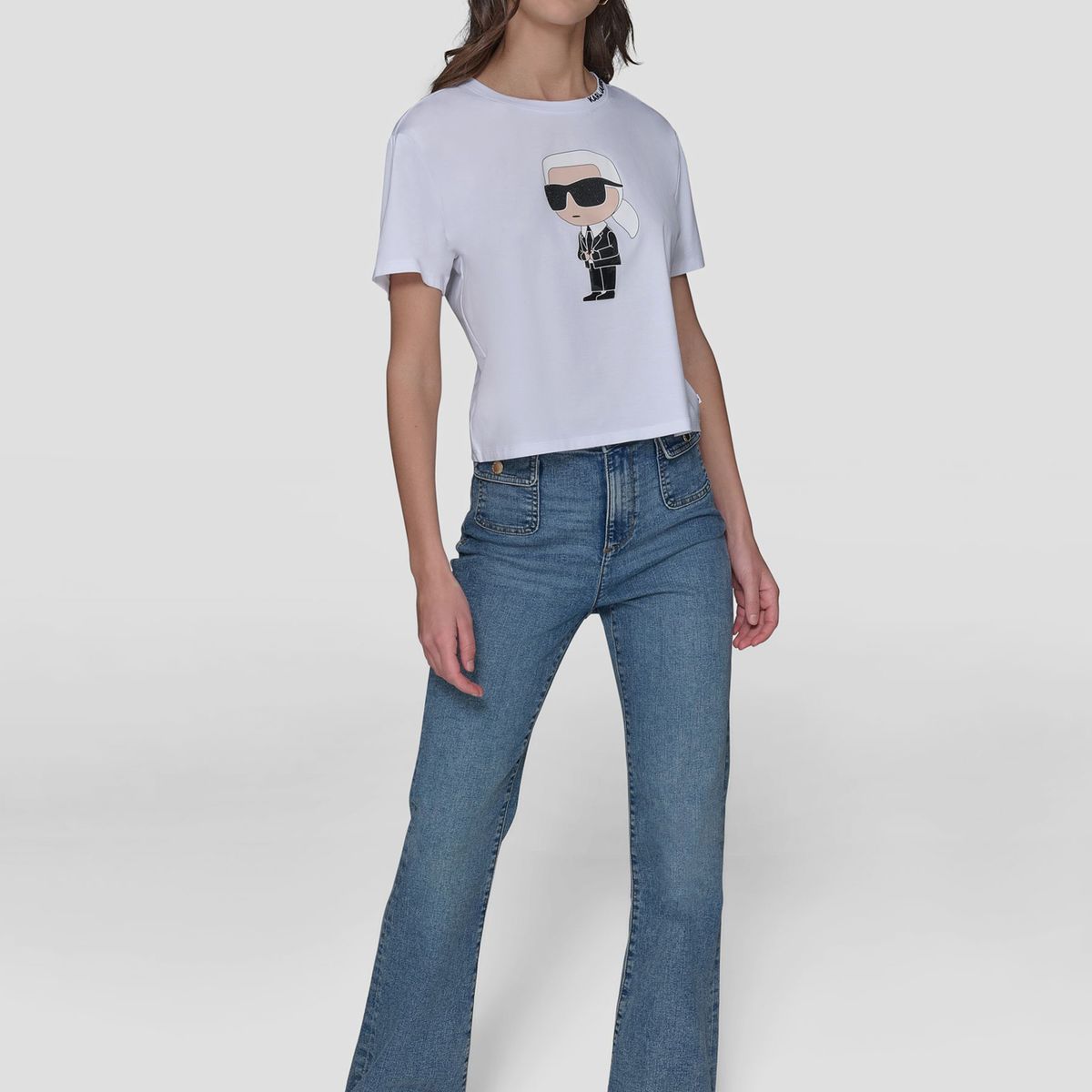 KARL LAGERFELD - Polera con estampado Karl con gafas de sol