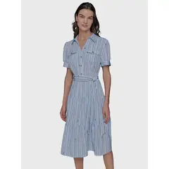 KARL LAGERFELD - Vestido midi con estampado de rayas