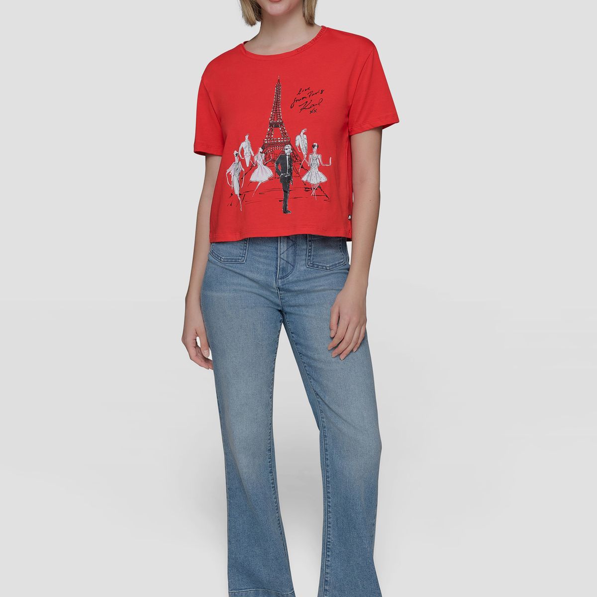 KARL LAGERFELD - Polera de manga corta con estampado Eiffel & Fashion