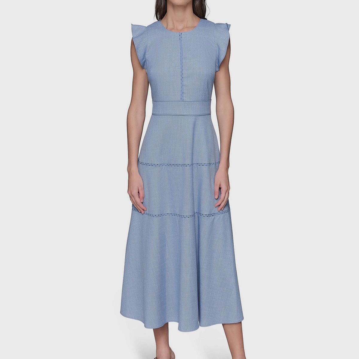 KARL LAGERFELD - Vestido midi con detalles de encaje