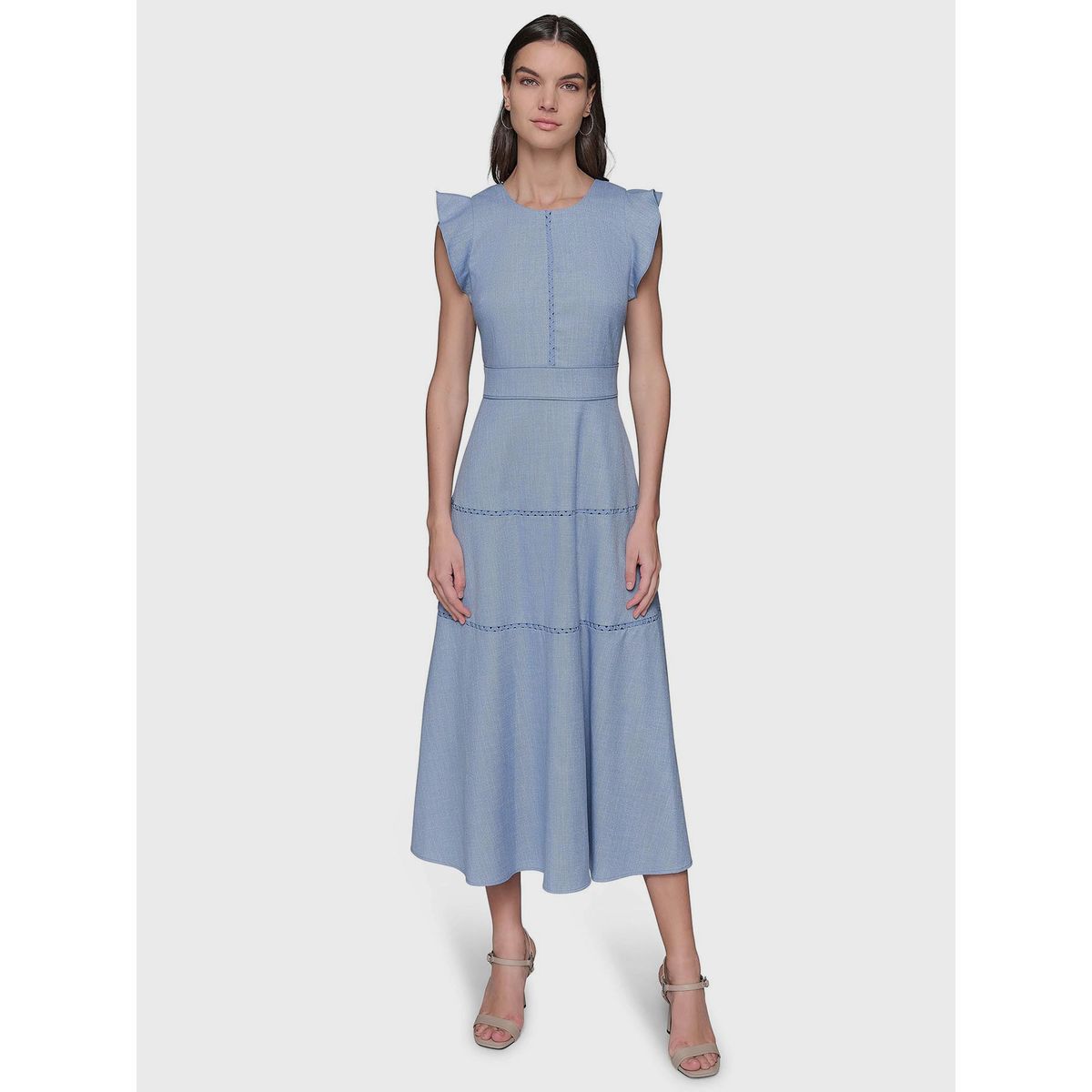 KARL LAGERFELD - Vestido midi con detalles de encaje