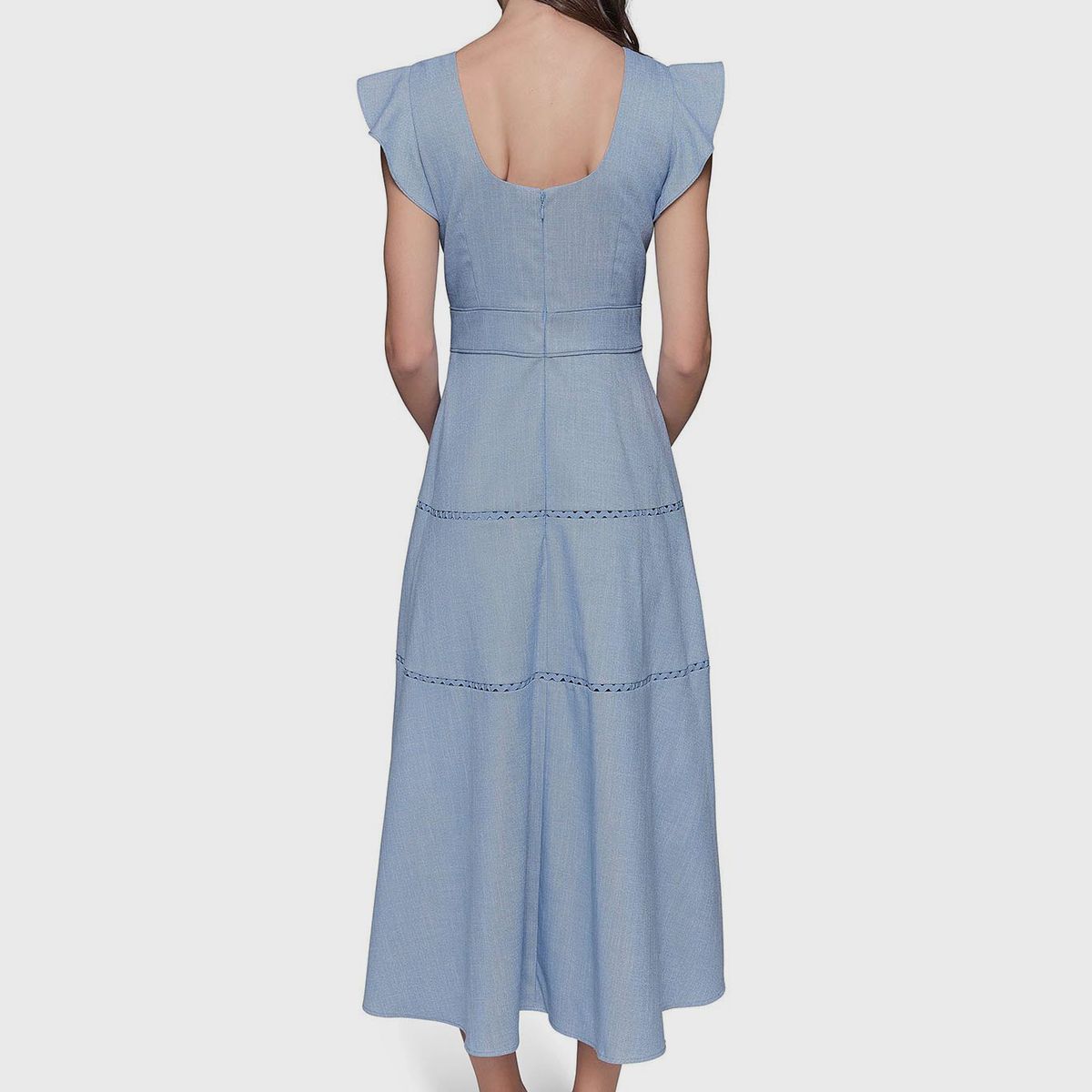 KARL LAGERFELD - Vestido midi con detalles de encaje