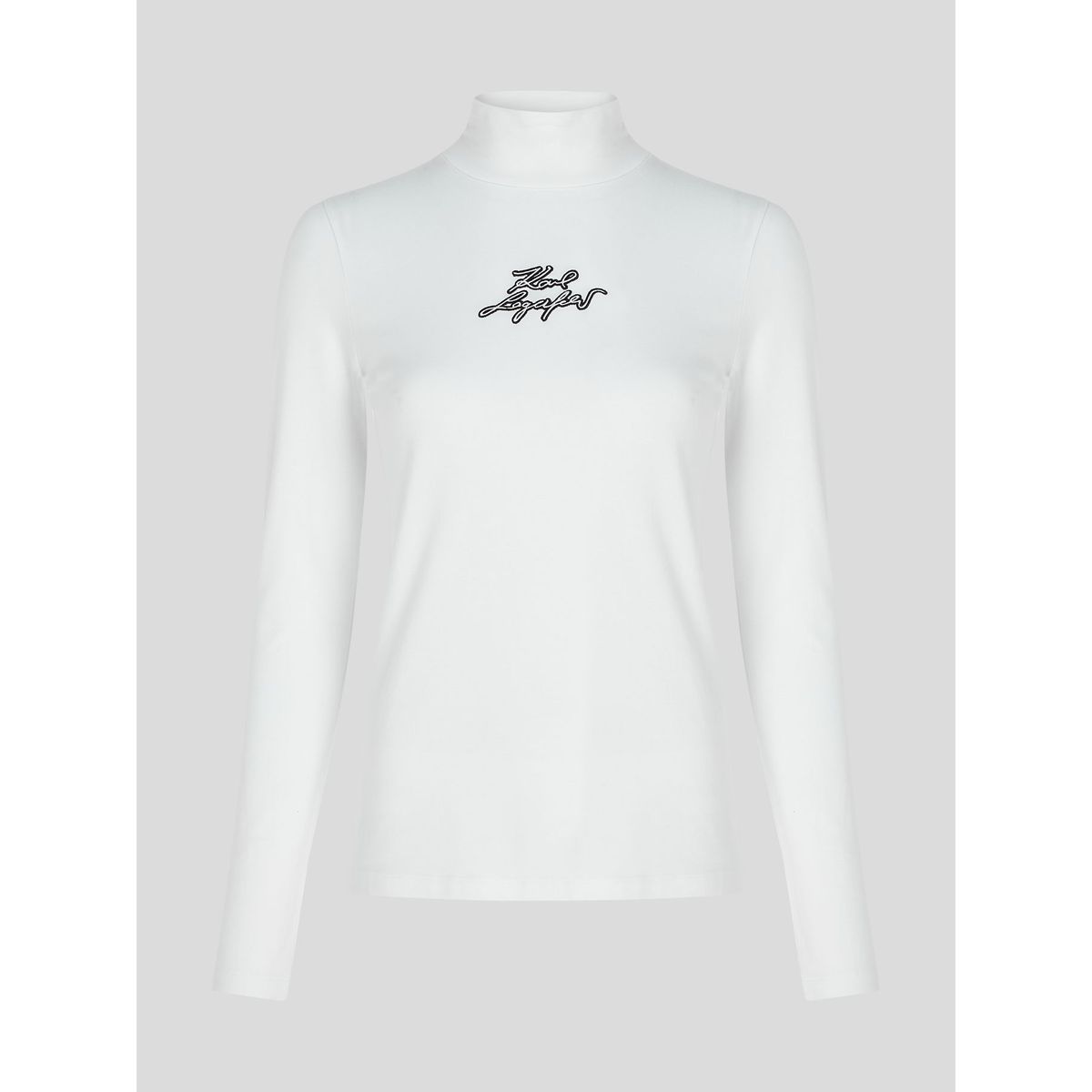 KARL LAGERFELD - Polera con cuello alto y logotipo bordado