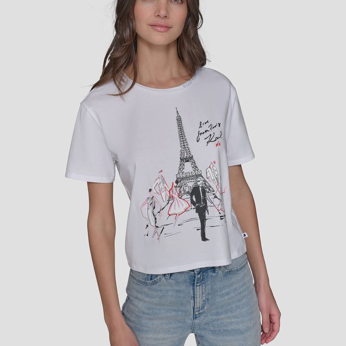 KARL LAGERFELD - Polera de manga corta con estampado Eiffel & Fashion