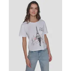 KARL LAGERFELD - Polera de manga corta con estampado Eiffel & Fashion